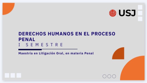 Presentación materia DDHH en el proceso penal