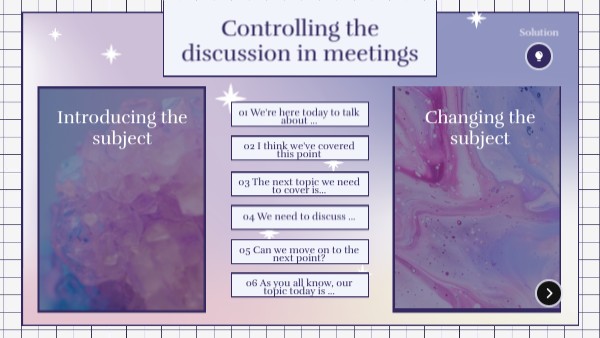 Controlling the discussion in meetings | Genially