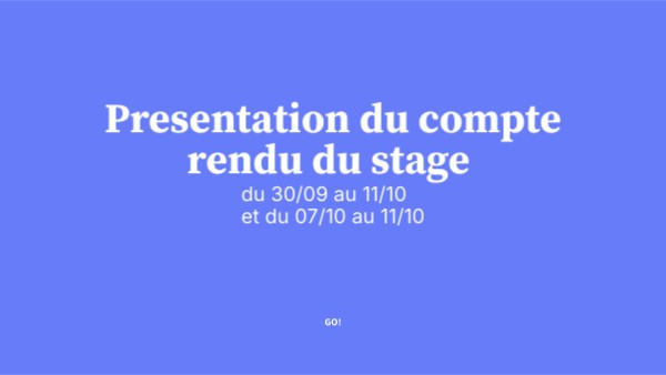 compte rendu stage