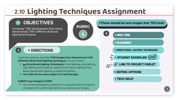 2.9 Lesson Directional Lighting Assignment | Genially