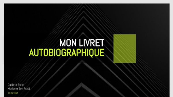 Calliste livret autobiographique