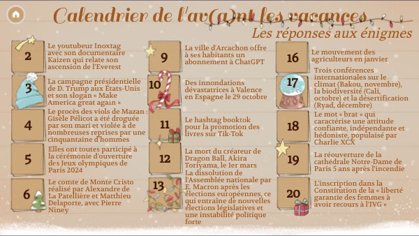 Calendrier de l'av(a)nt 2024