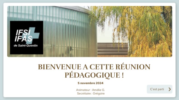 Réunion pédagogique du 5/11/2024
