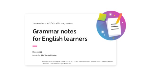 Grammar notes for English learners | Genially