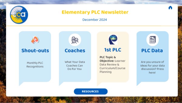 December 2024 Elementary PLC Newsletter | Genially