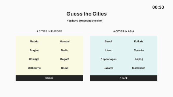 Guess the Cities