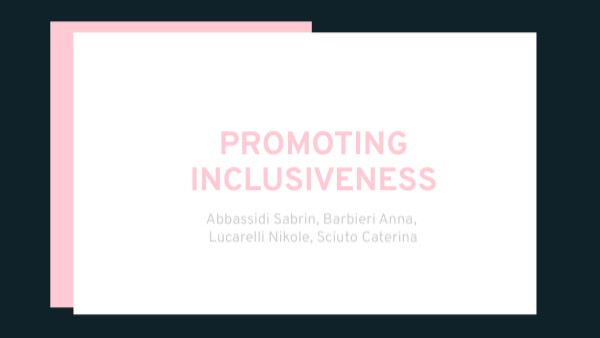 Promoting inclusiveness | Genially