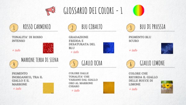 GLOSSARIO DEI COLORI - 1 | Genially