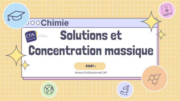 Module 2 - Chimie : Solutions et Concentration massique | Genially