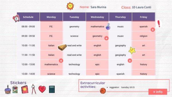 Weekly lesson planner | Genially