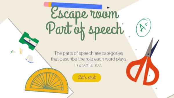 Escape room Part of speech