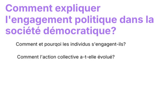Comment expliquer l'engagement politique dans la société démocratique