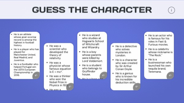 guess the character | Genially
