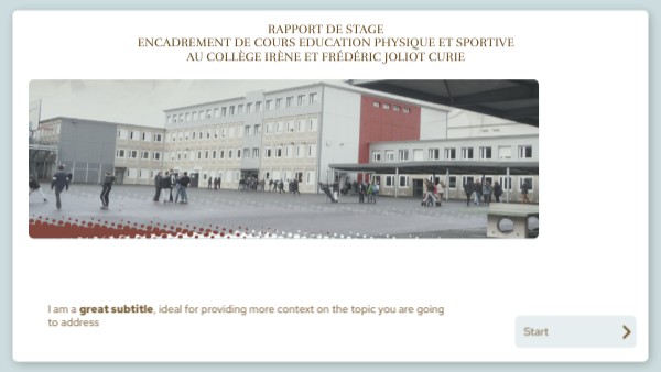 Rapport de stage Encadrement de cours Education physique et Sportive au