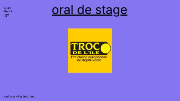 oral de stage | Genially