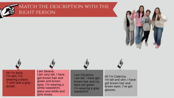 Match the description with the right person | Genially