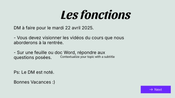 Les fonctions | Genially