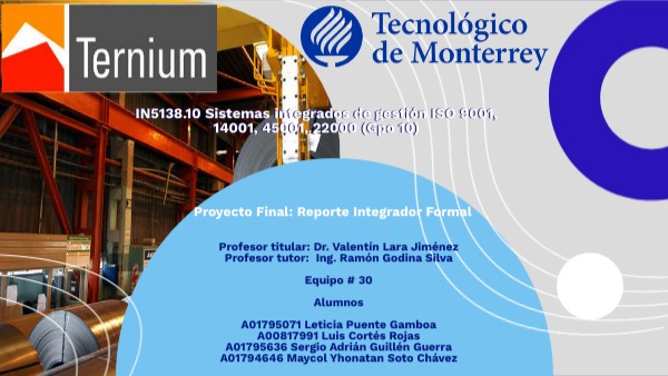 IN5138.10 Sistemas integrados de gestión ISO 9001, 14001, 45001, 22000 ...