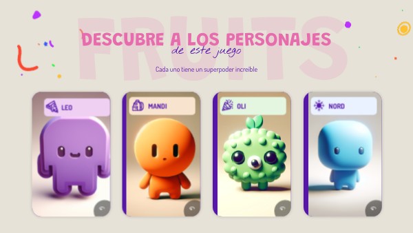 Tarjetas de personajes