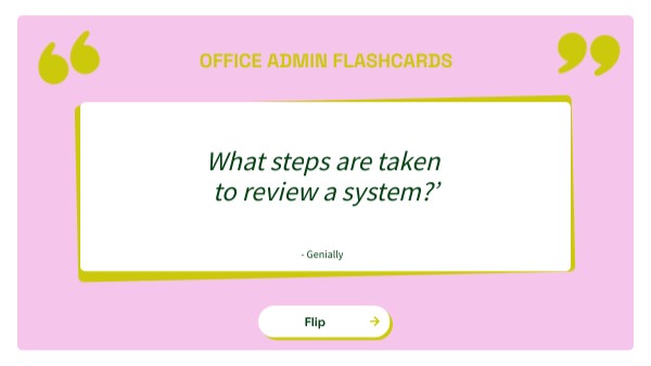 Office Admin Flash Cards | Genially