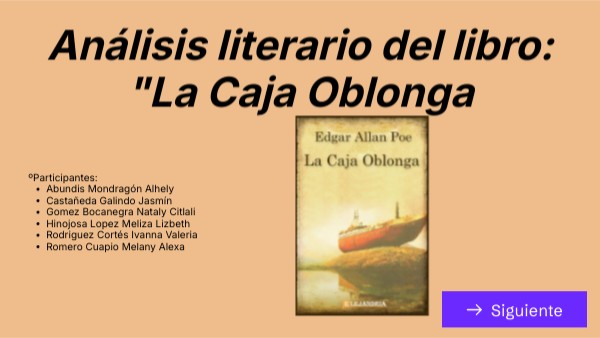 Análisis literario del libro: "La Caja Oblonga | Genially