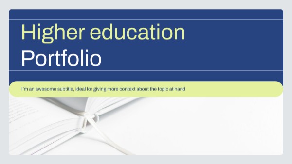Higher Education Portfolio | Genially