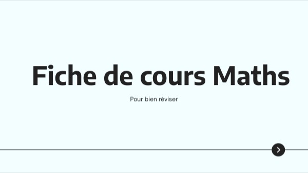 Fiche de cours Maths | Genially