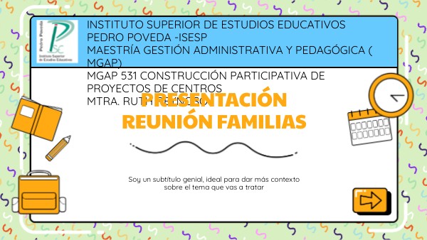 Presentación reunión familias