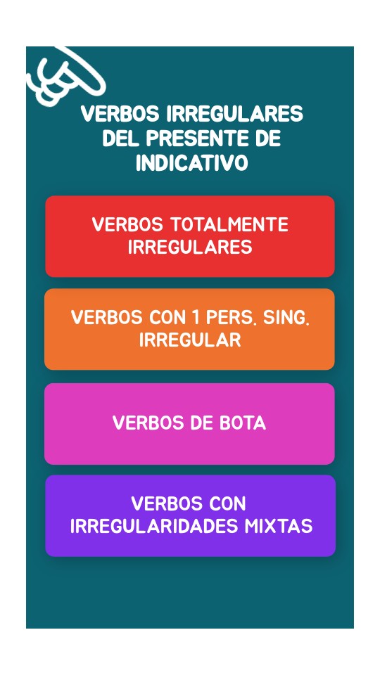 VERBOS IRREGULARES DEL PRESENTE DE INDICATIVO ESPAÑOL ELE