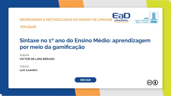 Sintaxe no 1º ano do Ensino Médio: aprendizagem por meio da gamificação