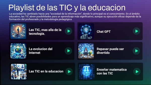 Playlist de las TIC y la educacion | Genially