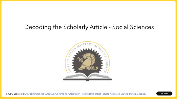 Decoding the Scholarly Article - Social Sciences | Genially