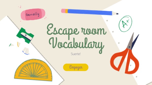 Escape room Vocabulary