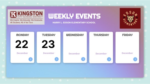 Weekly Events 12 22 25 | Genially