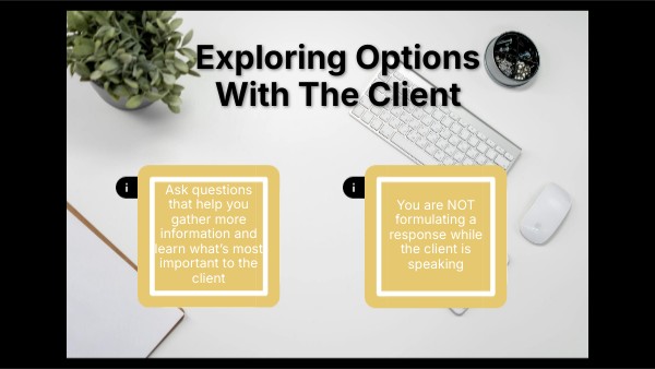 Exploring Options With The Client | Genially