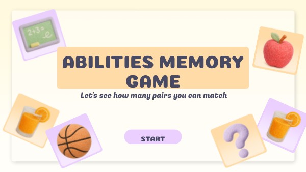 Abilities memory game | Genially