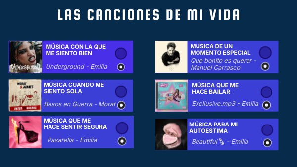 LAS CANCIONES DE MI VIDA | Genially