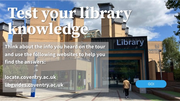 Test your library knowledge - BEng | Genially
