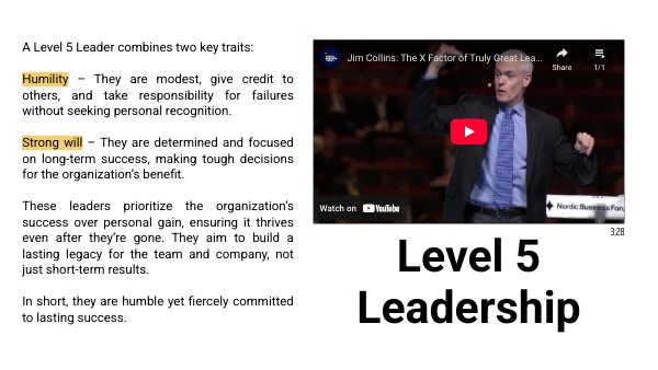 LEVEL 5 LEADERSHIP | Genially