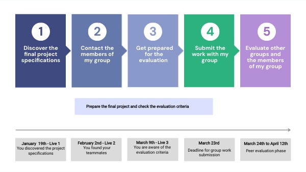 Check the project timeline and the next steps | Genially