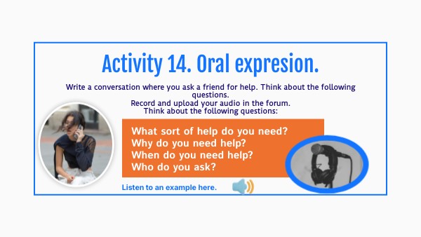 Activity 14. Oral expresion. | Genially