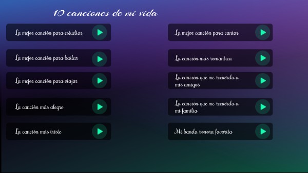 10 canciones de mi vida | Genially