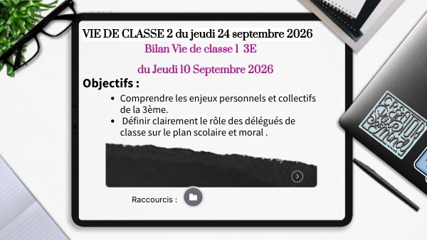 VIE DE CLASSE 2 du mercredi 1er octobre 2025 | Genially