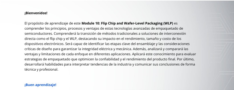 ¡Bienvenidos! Module 11: Encapsulation, Molding, and Package ...