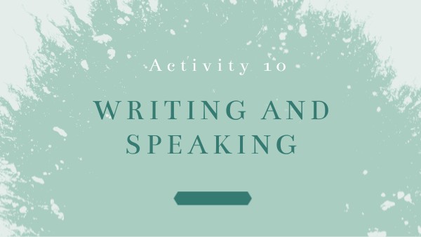writing and speaking | Genially