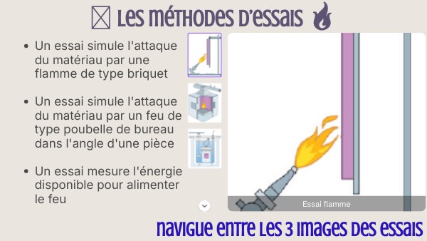 Les tests de réaction au feu | Genially