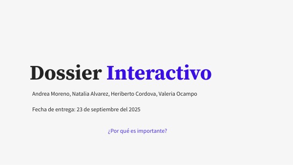 Dossier Interactivo | Genially