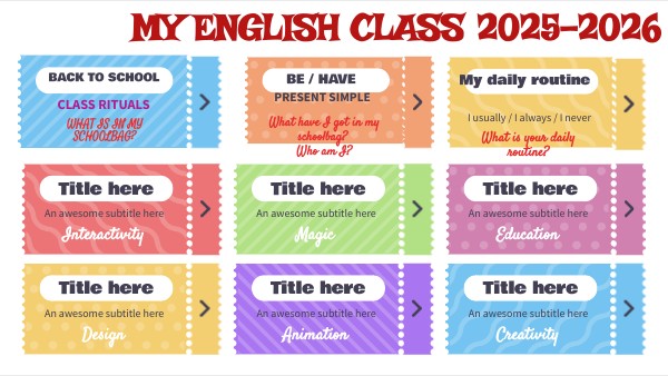 MY ENGLISH CLASS 2025-2026 | Genially