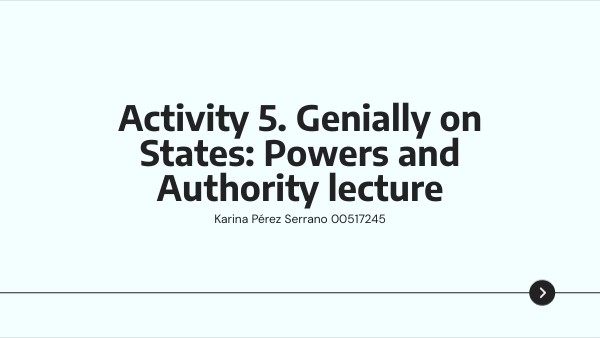 Activity 5. Genially on States: Powers and Authority lecture | Genially