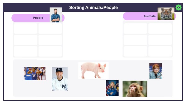 Sorting Animals/People | Genially